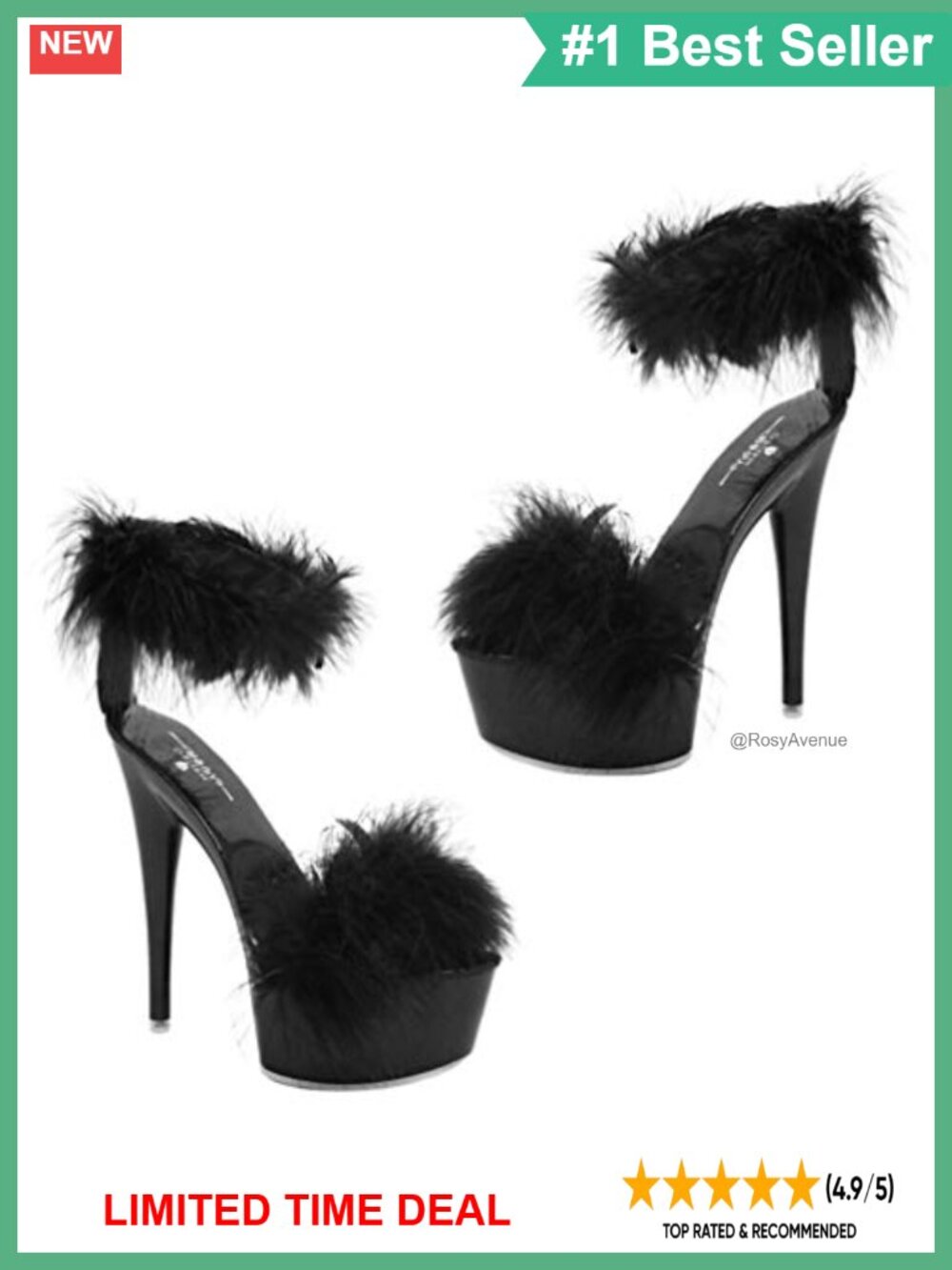 Women's Fluffy Faux Fur Stiletto Heeled Sandals Pointed Toe Lace-Up